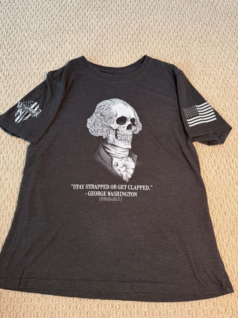 Stay Strapped Or Get Clapped women’s medium Crewneck Short Sleeve Tshirt
